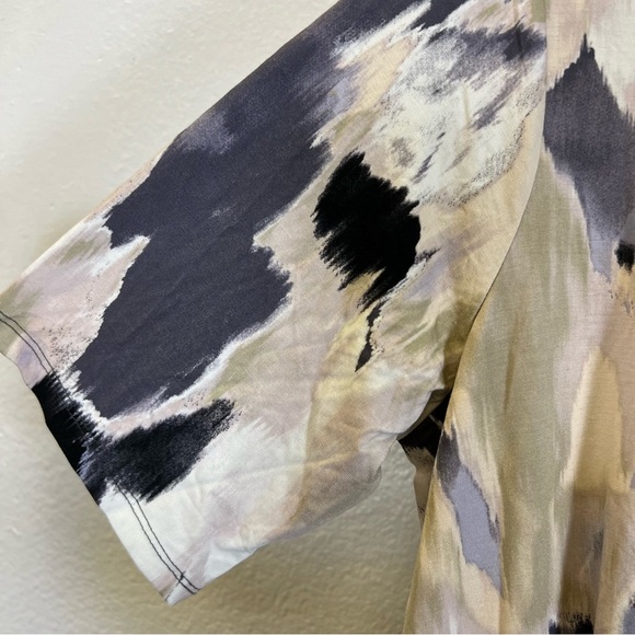 LOGO by Lori Goldstein Elbow Sleeve Dress Neutral Combo Size LP - Picture 5 of 11